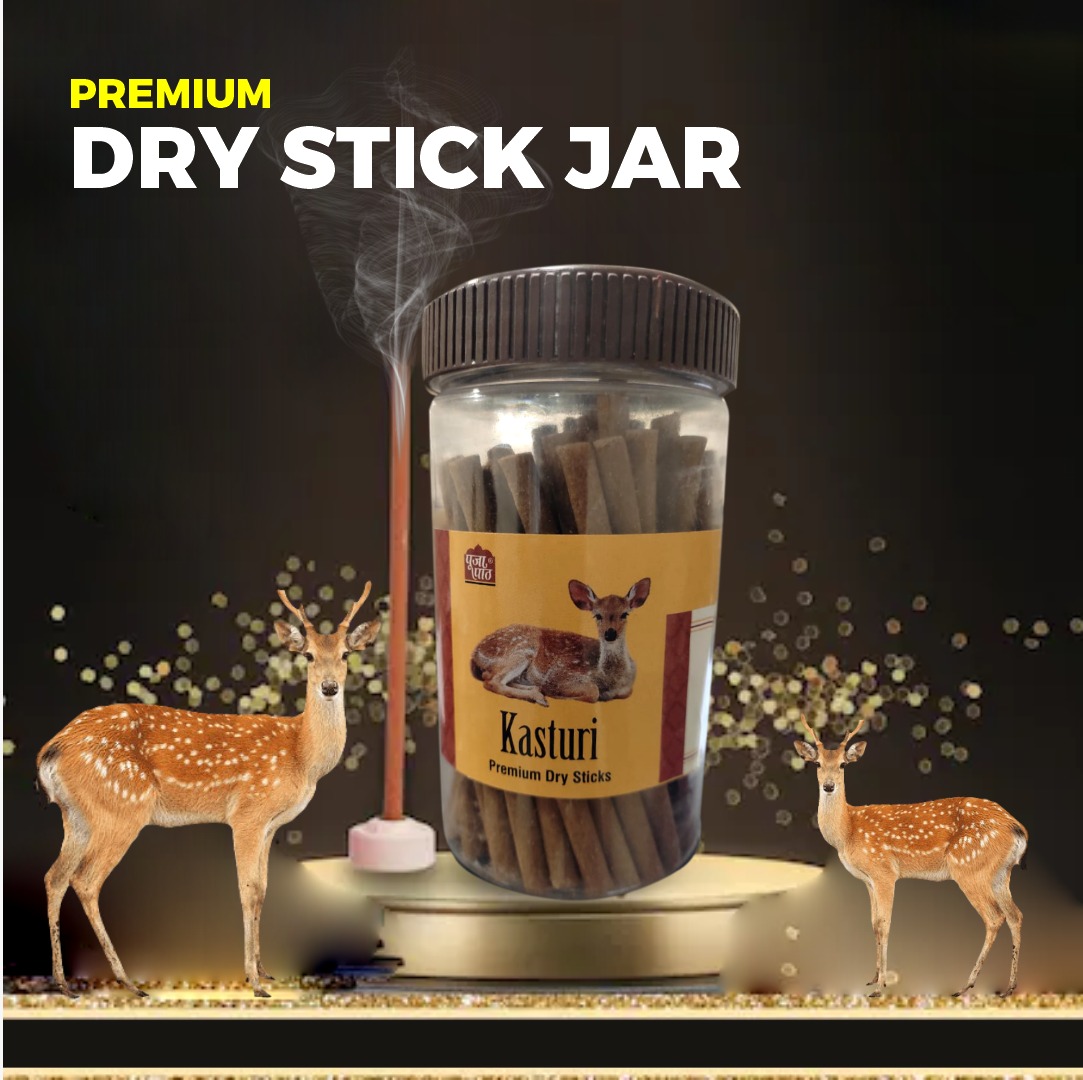 Pooja Paath Premium Dry Sticks Jar - Kasturi