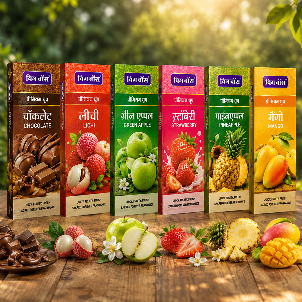 Dhoop Sticks 6 Flavors Combo-3Inch -18x6 Stick -20Mins Each Stick