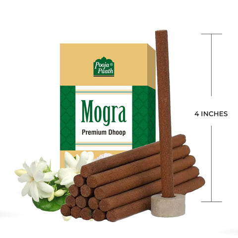 Pooja Paath Mogra Premium Dry Stick Mogra Dhoop 30min 9 Sticks WET DHOOP Box