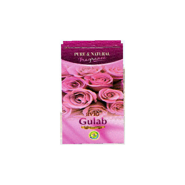 Avig Gulab Zipper Pouch Agarbatti Gulab 8 inch 110 GRM 30min Brown Stick Zip Lock Pouch