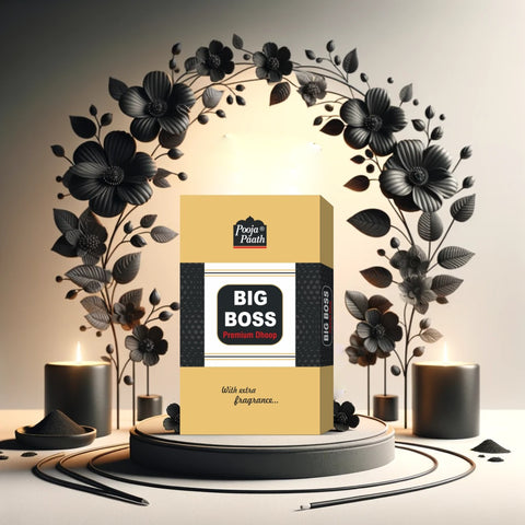 Pooja Paath Premium Dry Stick - Big Boss 4 Inch Sticks Blended Dhoop 30min 9 Sticks DRY DHOOP Box