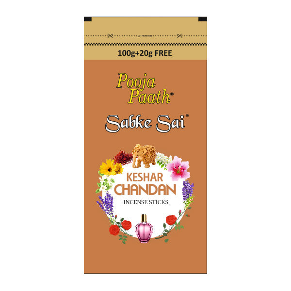 Pooja Paath Sabke Sai Chandan Dhoop Chandan 30min Dhoop 20 LONG AND THIK STICK WET DHOOP Zip Lock Pouch