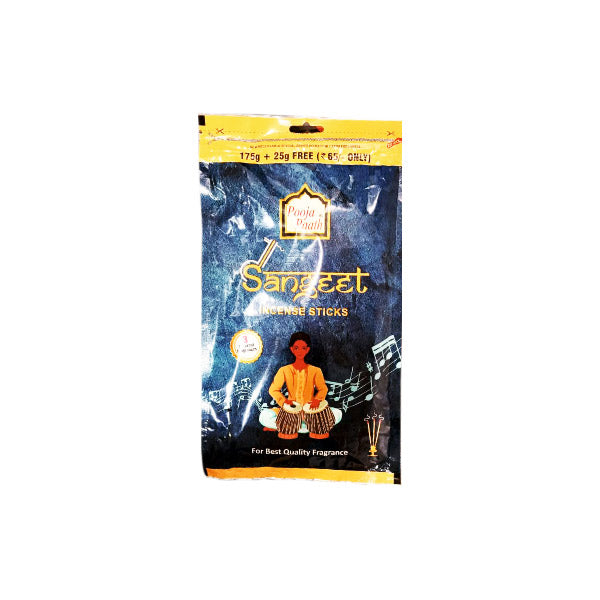 Pooja Paath Sangeet Zipper Pouch Agarbatti Blended 8 inch 200 GRM 30min Brown Stick Zip Lock Pouch