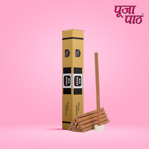 Pooja Paath Premium Dry Stick - Big Boss Blended 8 inch Dhoop 9 Sticks DRY DHOOP Box Blended Dhoop 2 Hours 9 Sticks DRY DHOOP Box