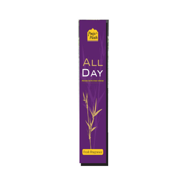 Pooja Paath All Day Agarbatti Blended 30min 100 GRM Brown Stick 8 inch Box