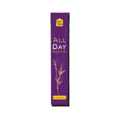 Pooja Paath All Day Agarbatti Blended 30min 100 GRM Brown Stick 8 inch Box