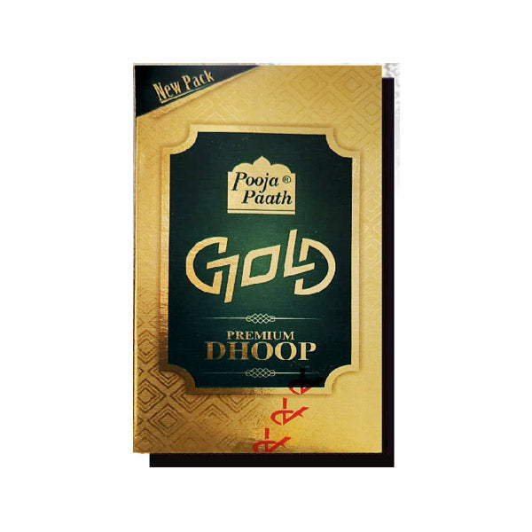 Pooja Paath Gold Dhoop Blended Dhoop 10 Thick Sticks 30min Box WET DHOOP