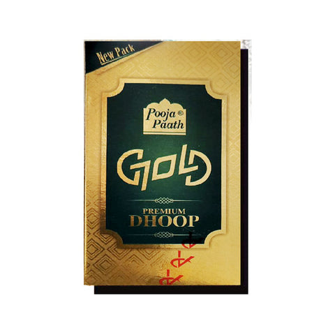 Pooja Paath Gold Dhoop Blended Dhoop 10 Thick Sticks 30min Box WET DHOOP