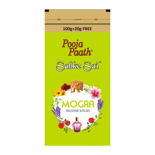 Pooja Paath Sabke Sai Mogra Dhoop Mogra 30min Dhoop 20 LONG AND THIK STICK WET DHOOP Zip Lock Pouch