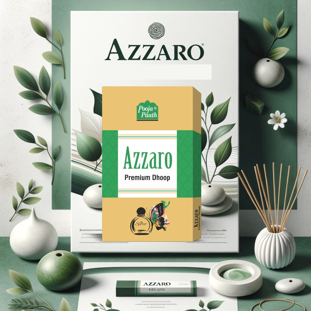 Pooja Paath Azzaro Premium Dry Stick Blended Dhoop 30min 9 Sticks WET DHOOP Box