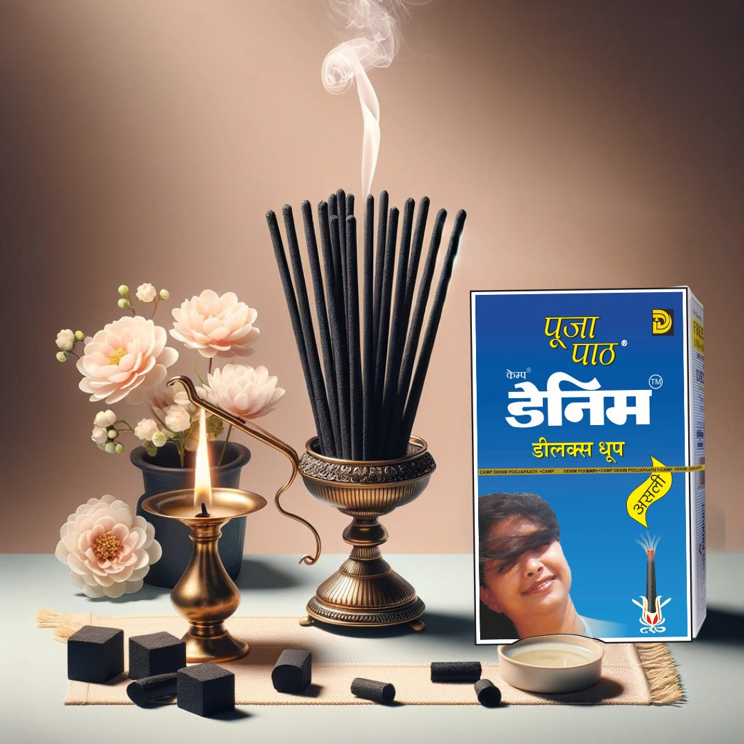 Pooja Paath Denim Doop Rs 25 Blended 30min 20 Sticks WET DHOOP Box Dhoop