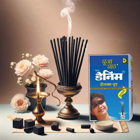 Pooja Paath Denim Doop Rs 25 Blended 30min 20 Sticks WET DHOOP Box Dhoop