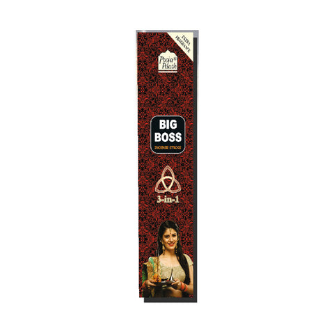 pooja Paath Big Boss 3 in 1 Agarbatti Blended 30min 100 GRM Brown Stick 8 inch Box