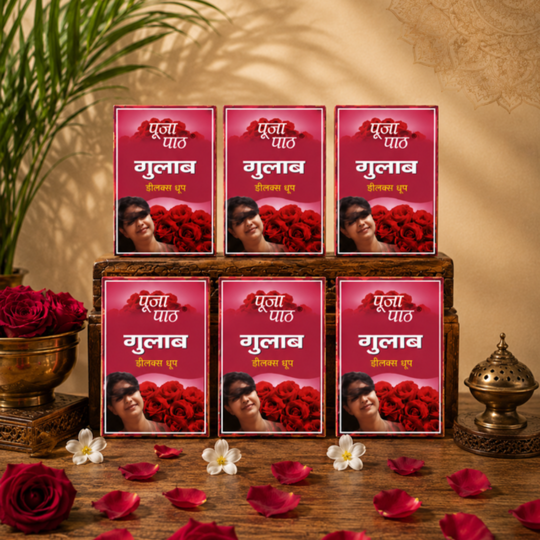 Rose Deluxe Dhoop Batti ( 10 Thick Sticks) - 6 Pack