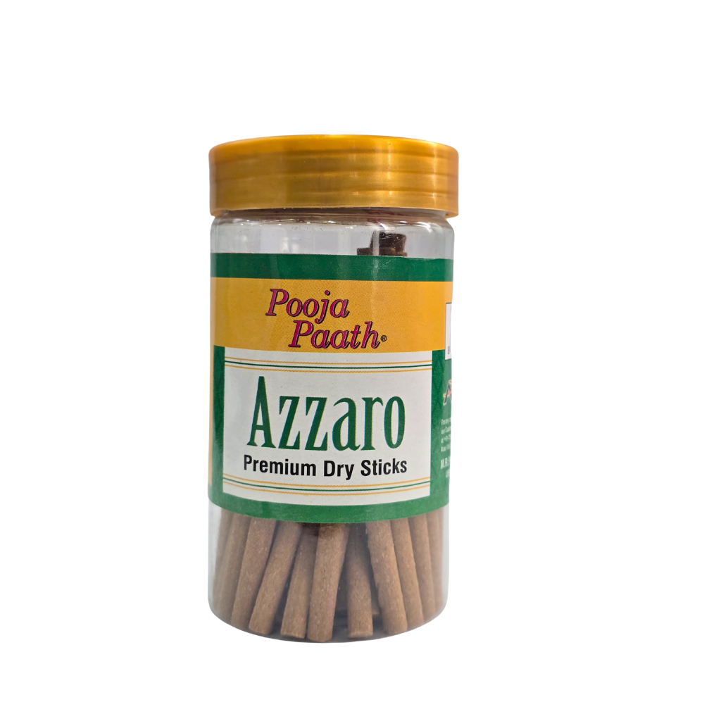 Pooja Paath Premium Dry Sticks Jar - Azzaro Blended Dhoop 30min 110 GRM DRY DHOOP Jar Pack