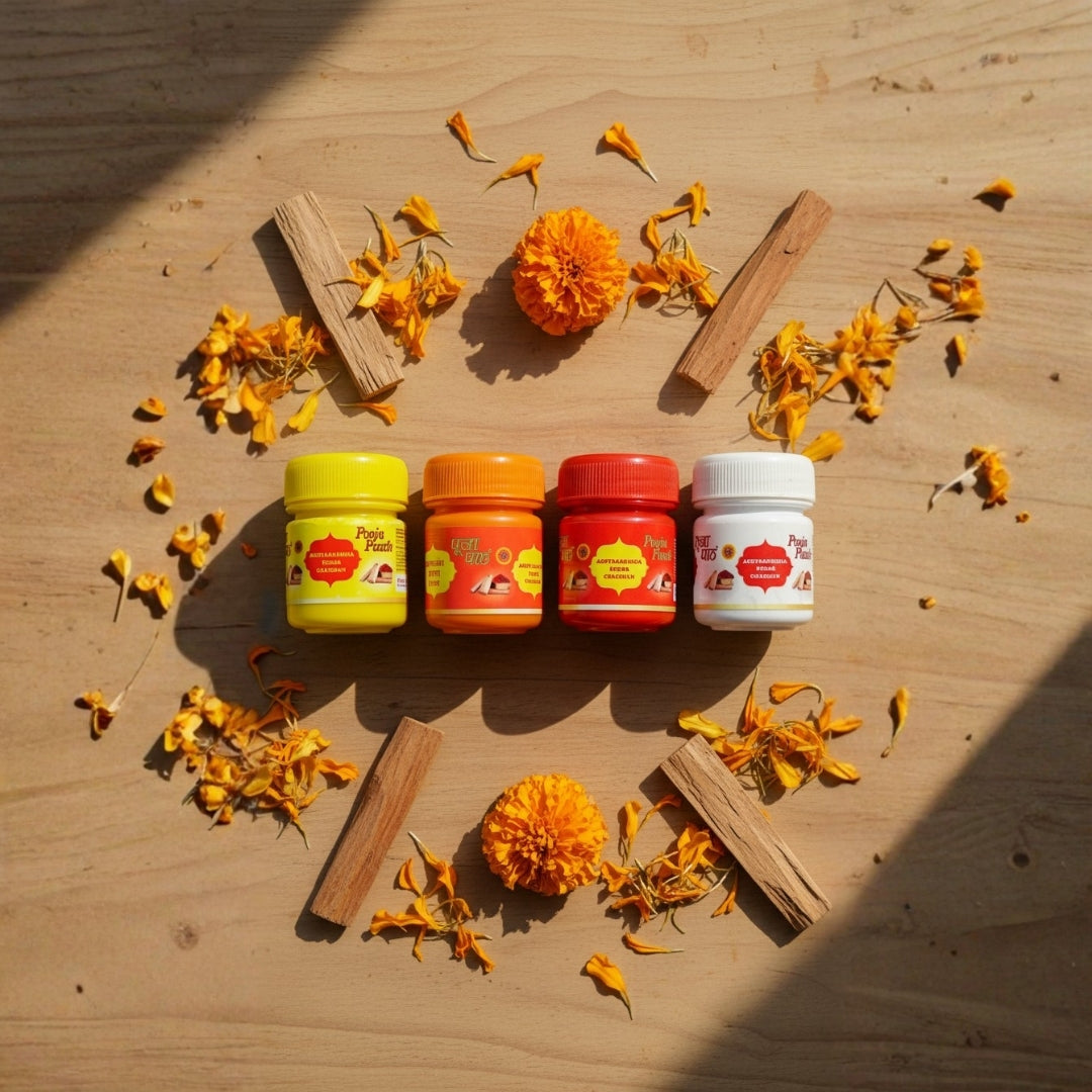 Ashtagandha Kesar Chandan - 1 Pack of 4 Items with One Color Each
