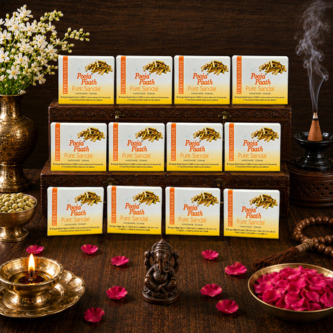Pooja Paath Cone Dhoop ( Chandan ) - 12 Pack