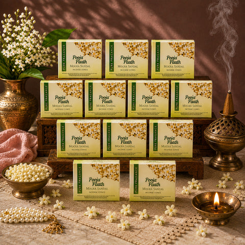 Pooja Paath Cone Dhoop ( Mogra ) - 12 Pack