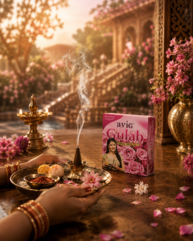 Avig Premium Gulab Incense Cone Box -6 Pack