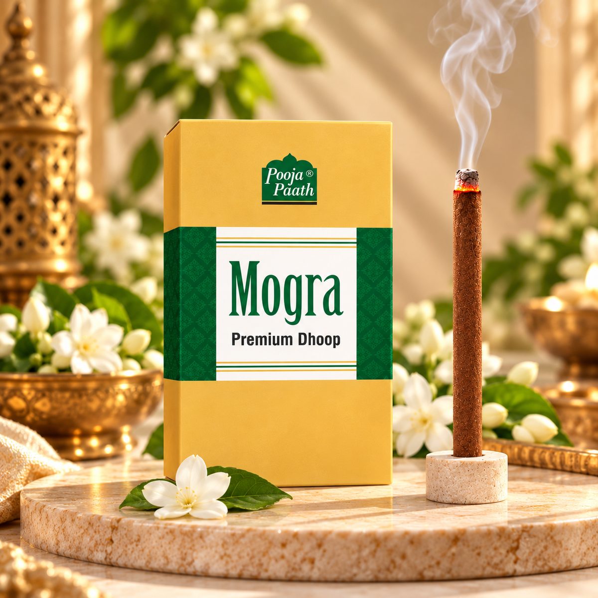 Premium Mogra Dry Dhoop Sticks Box - 6 Pack