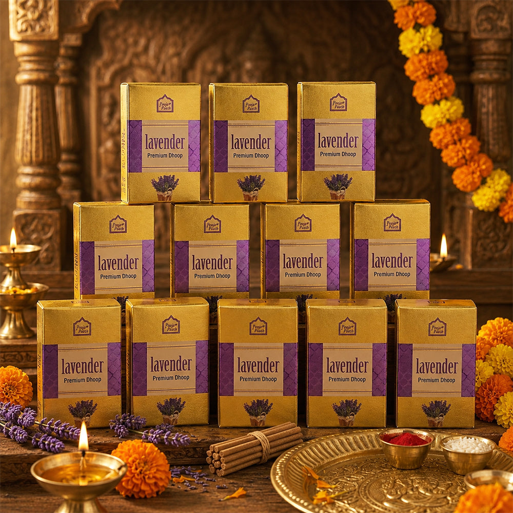 Premium Lavender Dhoop Sticks Box - 12 Pack