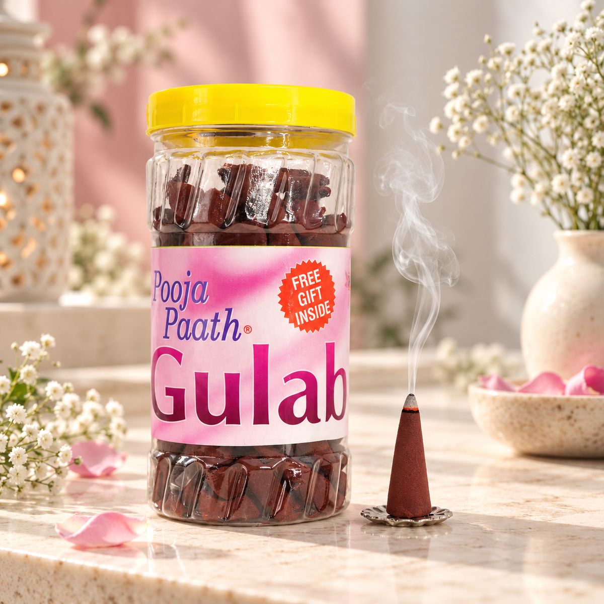 Gulab Jar Cone Dhoop 100 gm - 50 sticks