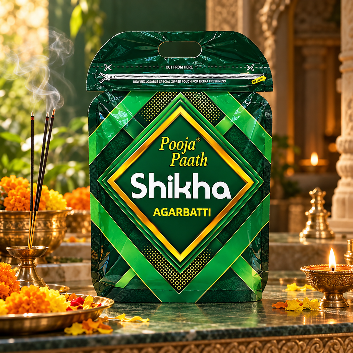 Shikha Desh Agarbatti Zipper Pouches - 6 pack