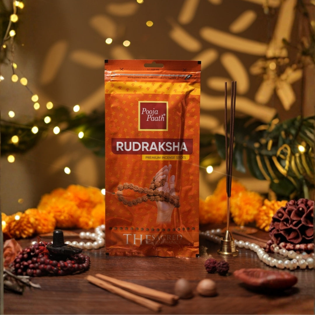 Pooja Path Rudraksh Zipper Pouch