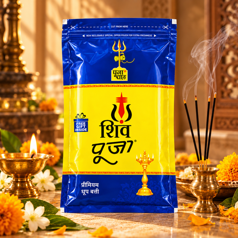 Shiv Pooja Zipper Pouch Agarbatti - 8 Inch - 100 gm - 6 Pack