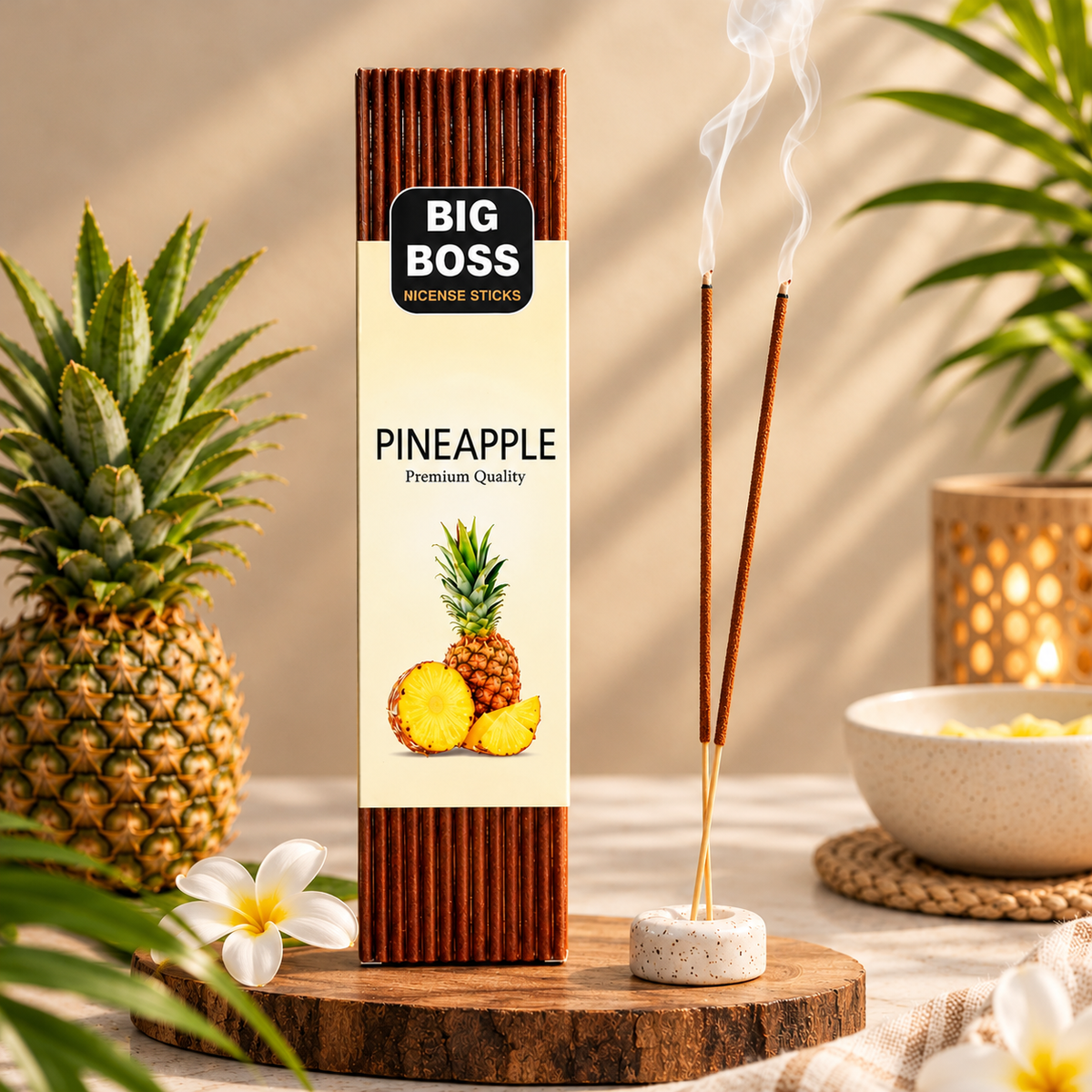 Big Boss Pineapple Agarbatti Box - 9 Inch - 100 gm - 6 Pack