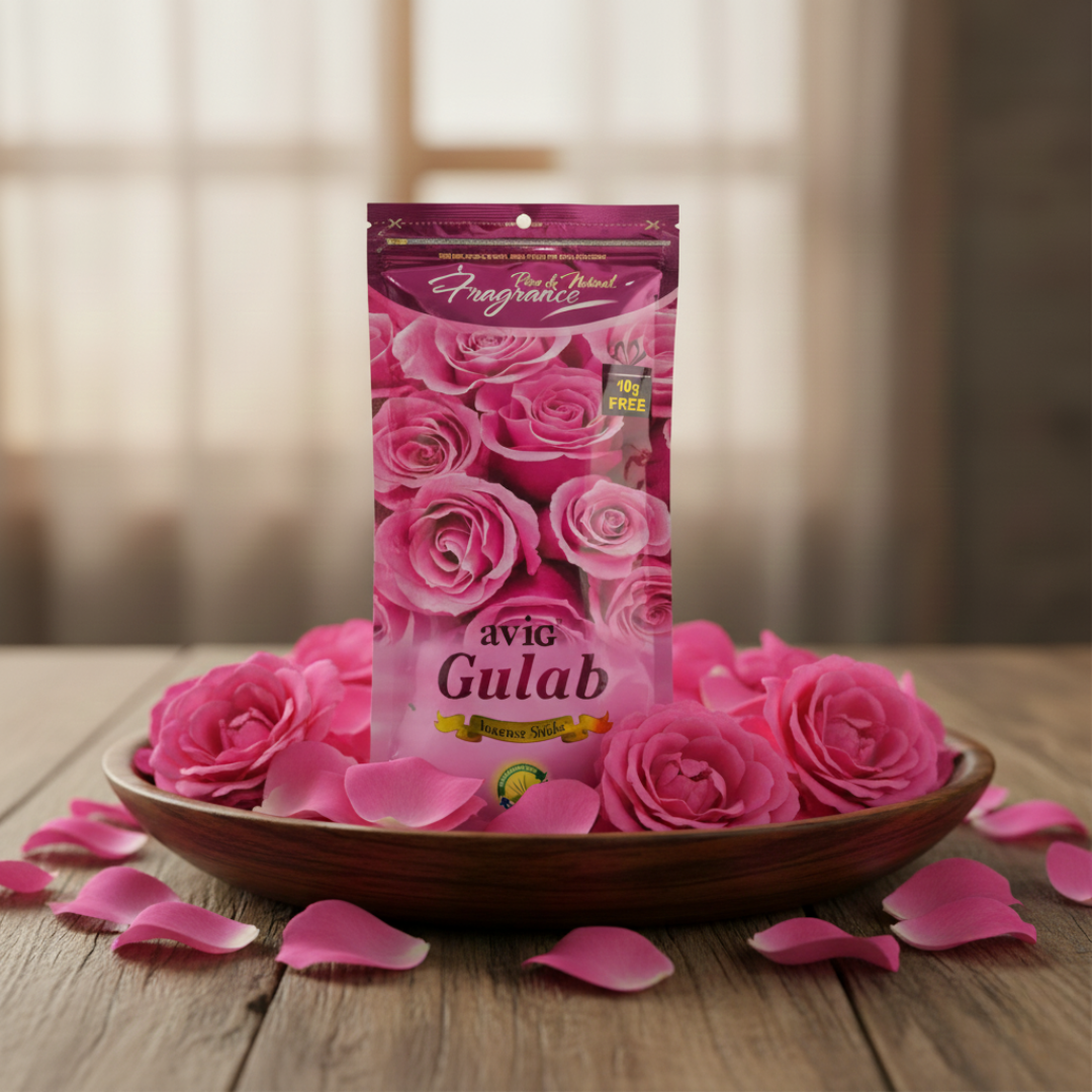 Gulab Zipper Pouch Agarbatti