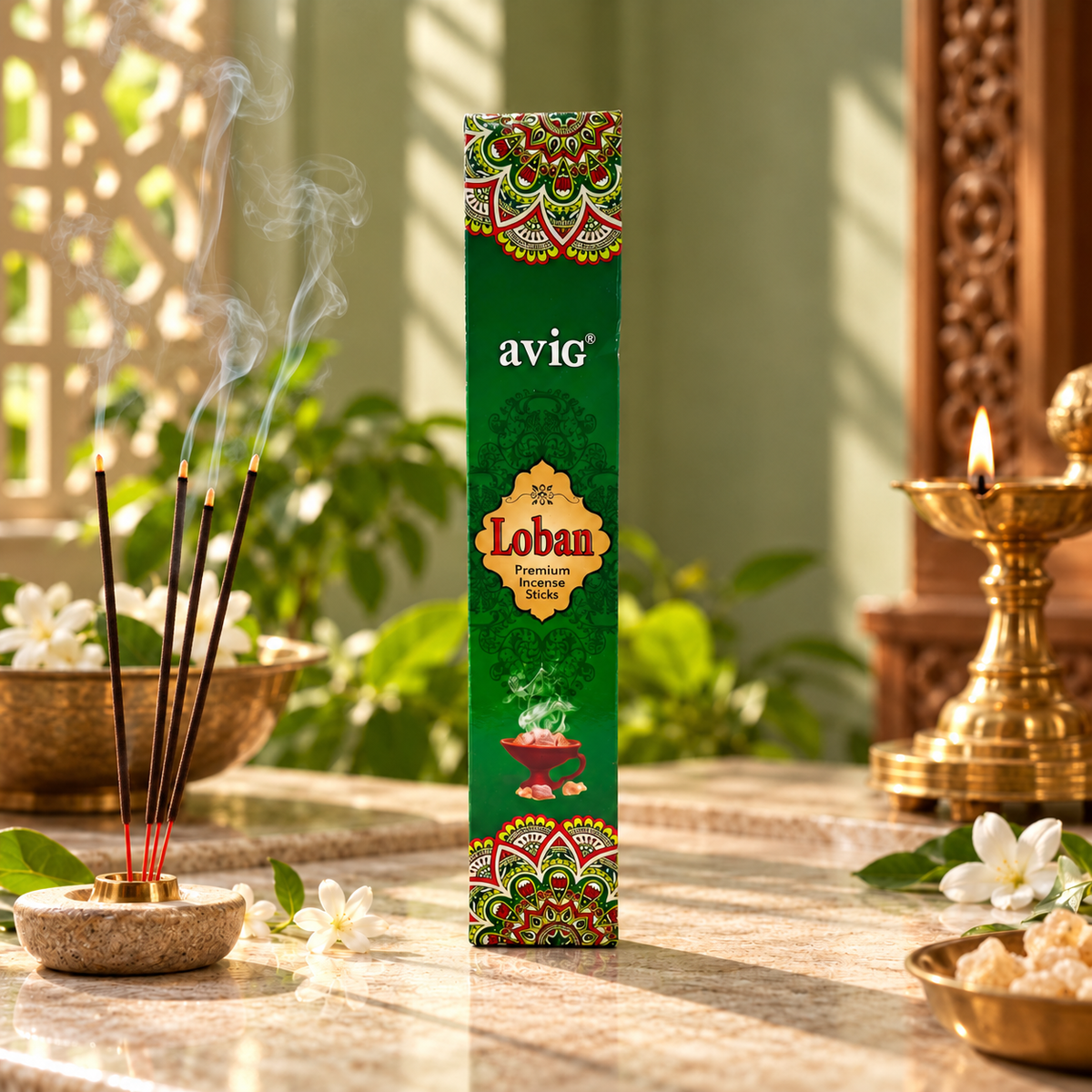 Avig Loban Perfumed Agarbatti - 6 Pack - 9 Inch - 15 gm