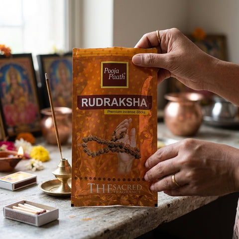 Pooja Path Rudraksh Zipper Pouch